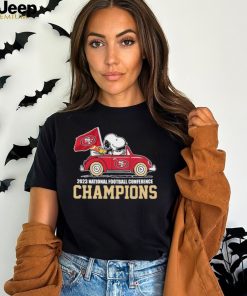 Peanuts Snoopy And Woodstock Drive Car San Francisco 49ers 2023 NFC Champions Shirt