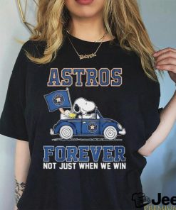 Peanuts Snoopy And Woodstock Driving Car Houston Astros Forever Not Just When We Win Shirt