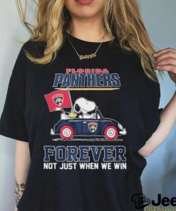 Peanuts Snoopy And Woodstock Florida Panthers On Car Forever Not Just When We Win Shirt