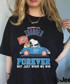 Peanuts Snoopy And Woodstock Oklahoma City Thunder On Car Forever Not Just When We Win Shirt