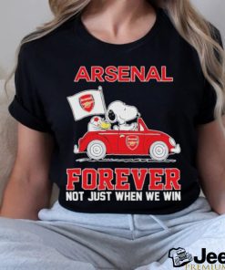 Peanuts Snoopy And Woodstock On Car Arsenal Shirt