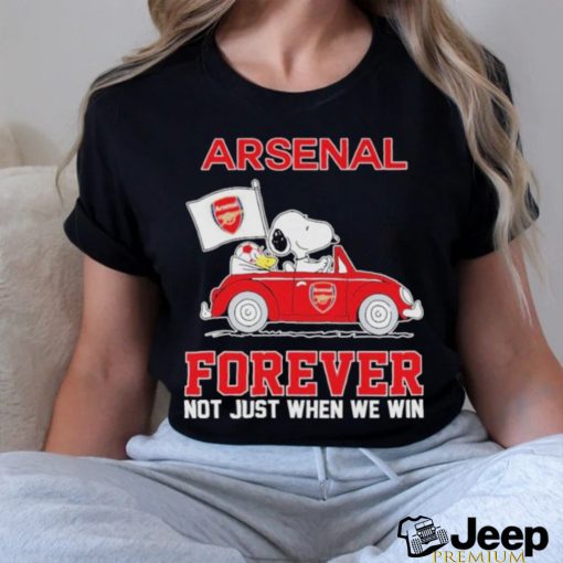 Peanuts Snoopy And Woodstock On Car Arsenal Shirt