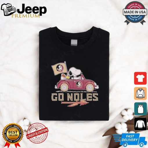 Peanuts Snoopy And Woodstock On Car Florida State Seminoles Go Noles Shirt