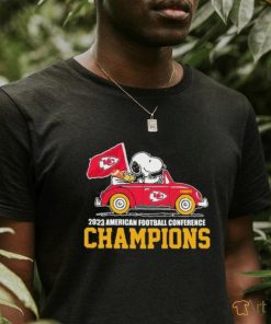 Peanuts Snoopy And Woodstock On Car Kansas City Chiefs 2023 AFC Champions Shirt