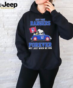 Peanuts Snoopy And Woodstock On Car New York Rangers Forever Not Just When We Win Shirt