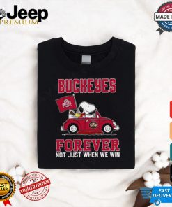 Peanuts Snoopy And Woodstock On Car Ohio State Buckeyes Forever Not Just When We Win Shirt