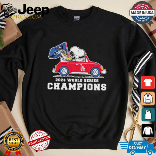 Peanuts Snoopy And Woodstock On Car X Los Angeles Dodgers World Series Champions Shirt