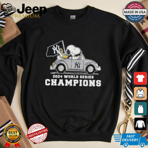 Peanuts Snoopy And Woodstock On Car X New York Yankees World Series Champions Shirt