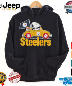 Peanuts Snoopy And Woodstock X Pittsburgh Steelers On Car Shirt