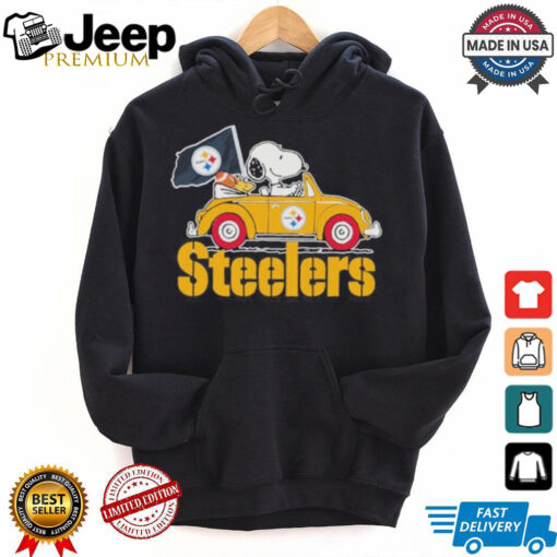 Peanuts Snoopy And Woodstock X Pittsburgh Steelers On Car Shirt