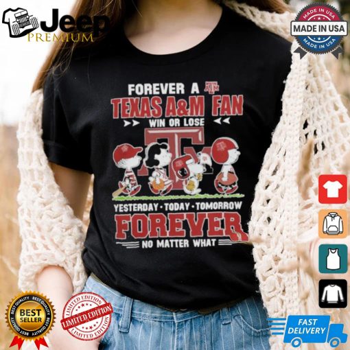 Peanuts Snoopy Forever A Texas A&M Aggies Fan Forever No Matter What 12th T Shirt