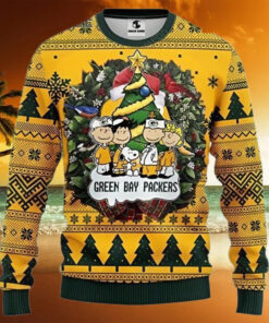 Peanuts Snoopy Green Bay Packers Ugly Christmas Sweater