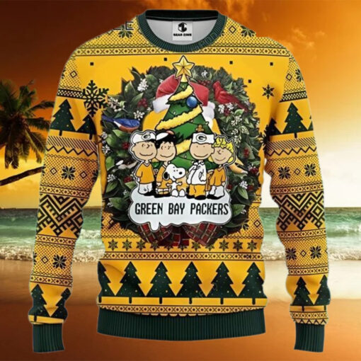 Peanuts Snoopy Green Bay Packers Ugly Christmas Sweater