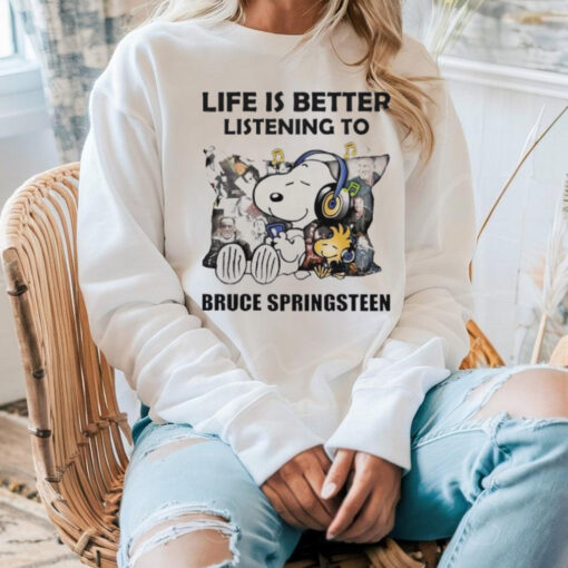 Peanuts Snoopy Life Is Better Listening To Bruce Springsteen Shirt