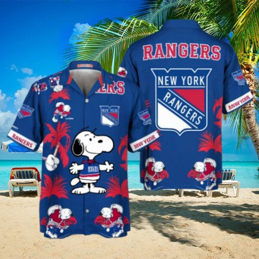 Peanuts Snoopy New York Rangers Hockey Hawaiian Aloha Shirts