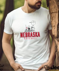 Peanuts Snoopy and Charlie Brown Nebraska Cornhuskers baseball shirt