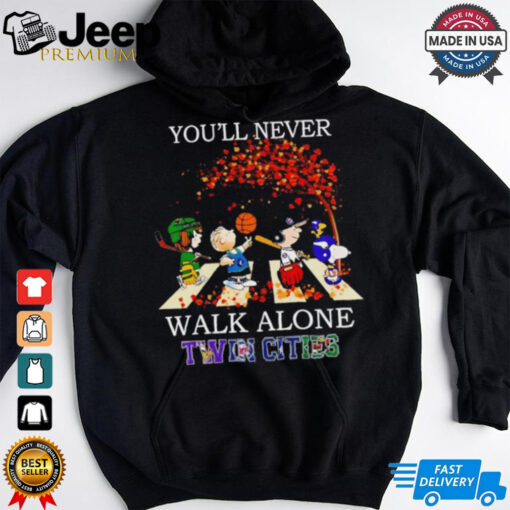 Peanuts Twin Cities sport teams you’ll never walk alone fall shirt