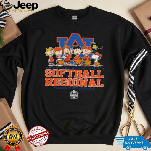 Peanuts characters 2024 NCAA division I softball regional Auburn logo shirt