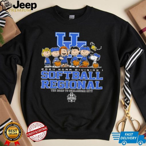 Peanuts characters 2024 NCAA division I softball regional Kentucky Wildcats logo shirt