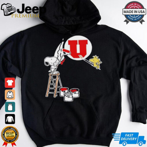 Peanuts painting Utah Utes logo shirt