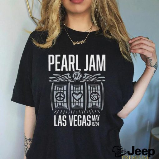 Pearl jam event shirt for show at mgm grand garden arena in las vegas nevada on may 16th 2024 two sides shirt