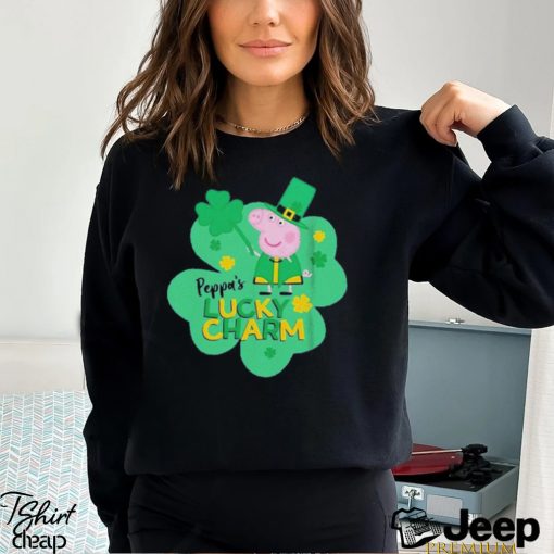 Peppa pig mad engine youth peppa’s lucky charm st. paddy’s day graphic 2024 shirt