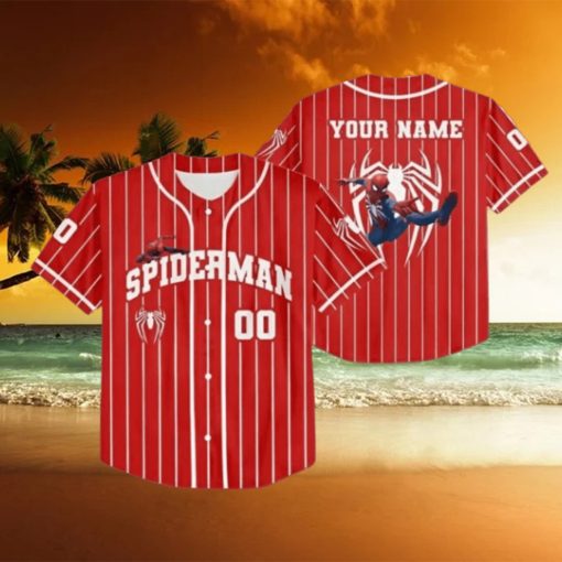 Personalize Spider Man Red Baseball Jersey Gifts For Disney Fans