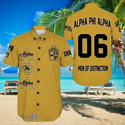 Personalized Alpha Phi Alpha Gold Hawaiian Shirt For Men And Women