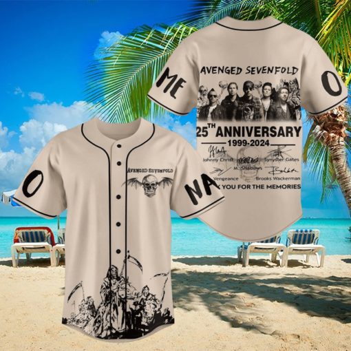 Personalized Avenged Sevenfold 25th Anniversary 1999 2024 Baseball Jersey