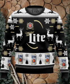 Personalized Black Miller Lite Ugly Sweater