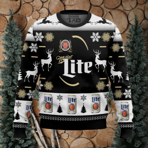 Personalized Black Miller Lite Ugly Sweater