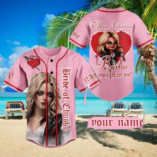 Personalized Bride Of Chucky Ciffany Valentine Barbie Eat Your Heart Out Baseball Jersey