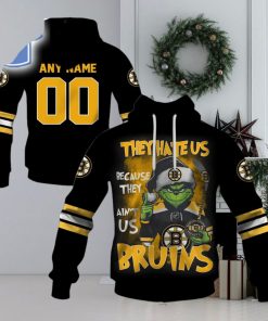 Personalized Bruins Grinch They Hate Us Because They Aint Us Bruins Hoodie