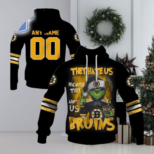 Personalized Bruins Grinch They Hate Us Because They Aint Us Bruins Hoodie