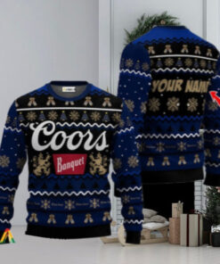 Personalized Coors Banquet Holiday Cheer Ugly Sweater