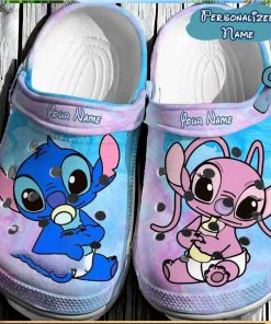 Personalized Cute Baby Stitch And Angel Crocs