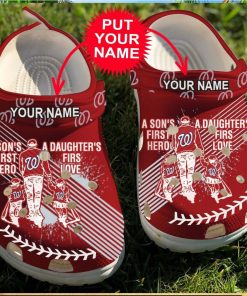 Personalized Dad And Son Daughter Mlb Washington Nationals Clogs