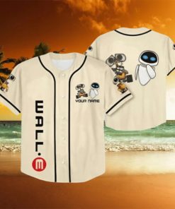 Personalized Disney WALL E And EVE Baseball Jersey