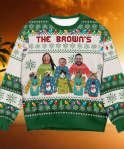 Personalized Family Photo Christmas Sweater, Custom Ugly Xmas Design