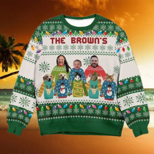 Personalized Family Photo Christmas Sweater, Custom Ugly Xmas Design