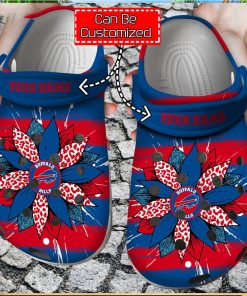 Personalized Football NFL Buffalo Bills Spirit Sunflower Print Crocs Shoes