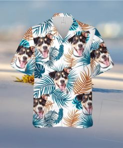 Personalized Gift For Pet Lovers Leaves Pattern White Hawaiian Shirt