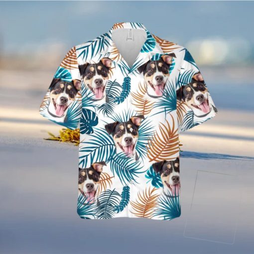 Personalized Gift For Pet Lovers Leaves Pattern White Hawaiian Shirt