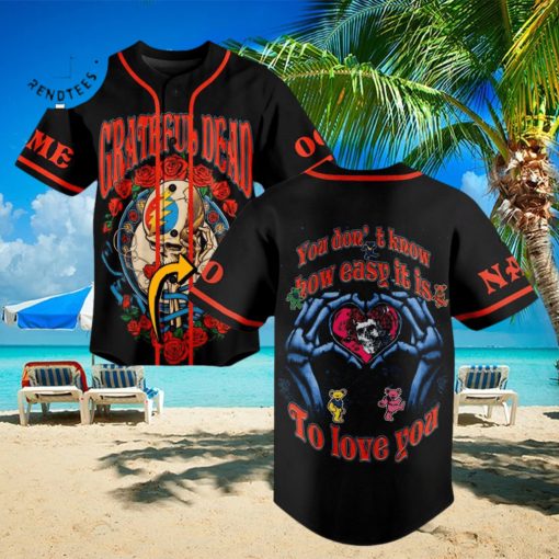 Personalized Grateful Dead Black Design Baseball Jersey