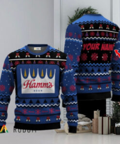 Personalized Hamm's Beer Holiday Cheer Ugly Sweater