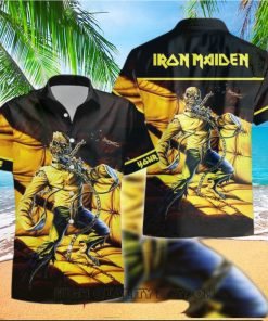 Personalized Iron Maiden Piece of Mind Short Sleeve Button Shirt