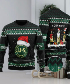 Personalized Jameson Santa Reindeer Snowflake Ugly Sweater