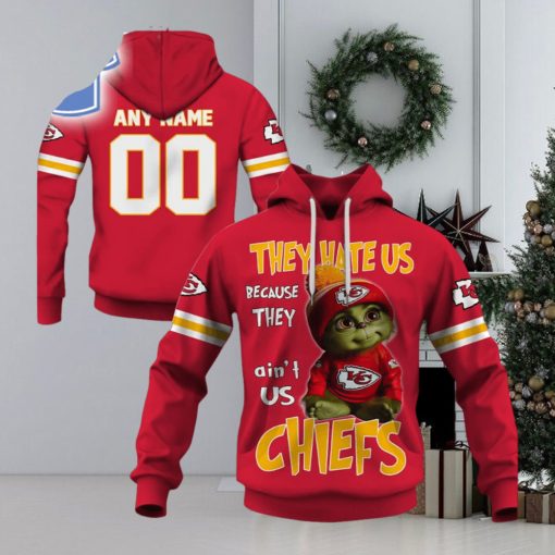 Personalized Kc Chiefs Baby Grinch They Hate Us Because They Aint Us Chiefs Hoodie