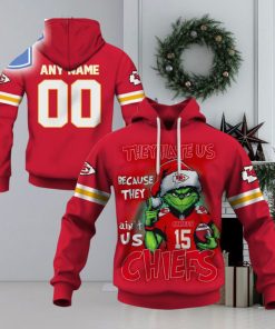 Personalized Kc Chiefs Grinch They Hate Us Because They Aint Us Chiefs Hoodie 3D