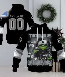 Personalized Los Angeles Kings Grinch They Hate Us Because They Aint Us Los Angeles Kings Hoodie 3D